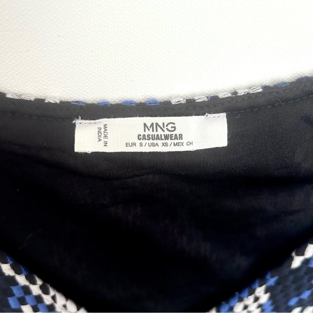 MNG Embroidered Cropped Tank Top Shirt Festival Snake Print Black Blue Size XS - Picture 4 of 7